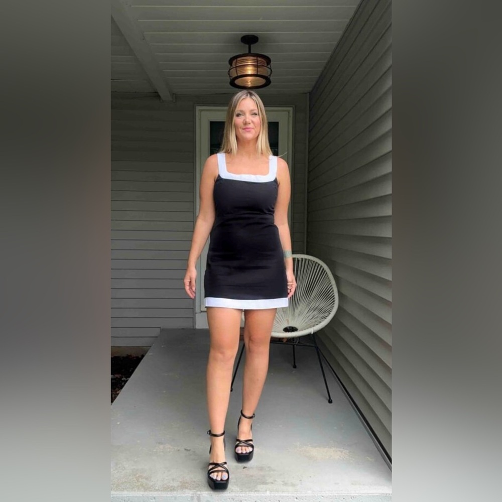 NWT Abercrombie & Fitch Black & White Linen Dress